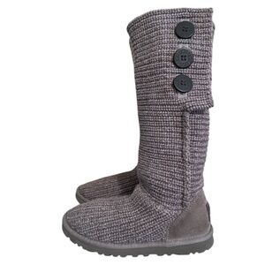 UGG Classic Cardy Knit Sock Boots Gray size 7